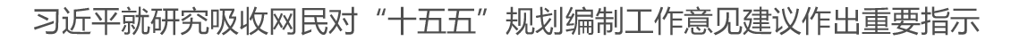 习近平就研究吸收网民对“十五五”规划编制工作意见建议作出重要指示